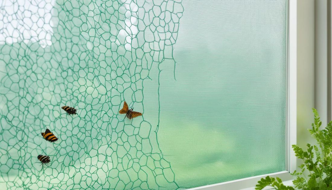 Insektenschutzgitter vor einem geöffneten Fenster